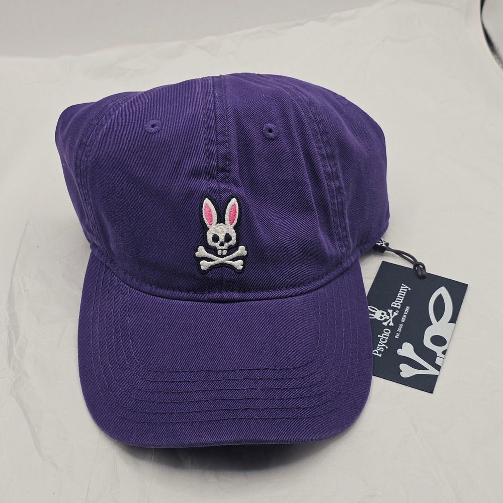 Psycho Bunny Sunbleached Cap OS Purple Embroidered Logo Streetwear B6A815N1HT